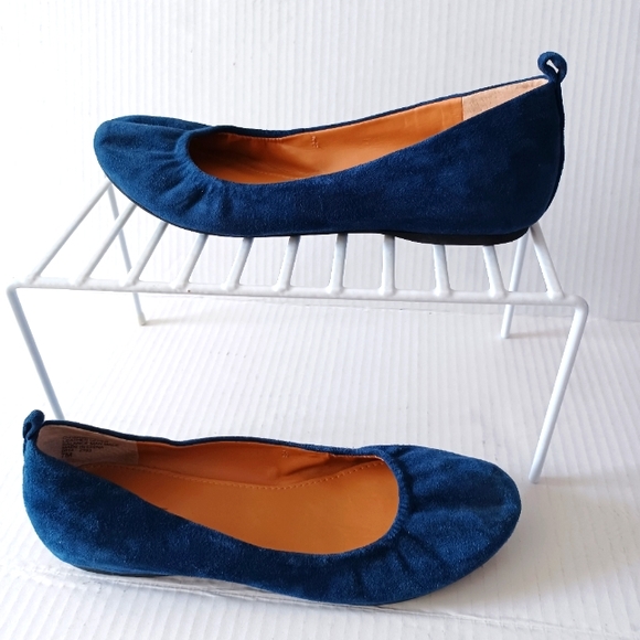 Nine West Indigo Blue  Leather Ballet Flats 7M - Picture 2 of 7